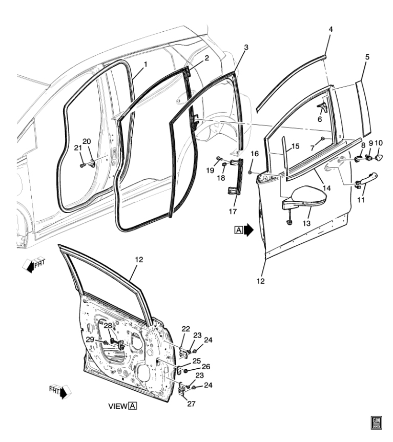 GM CHEVROLET순정부품 [BOLT EV 프런트 도어 체크 "1개"]